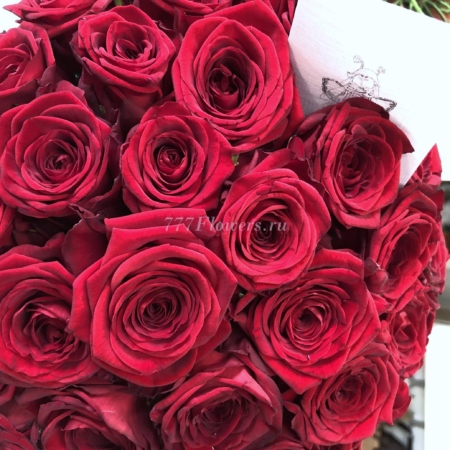 №0506 - 51 роза в круглой коробке - фото 777flowers