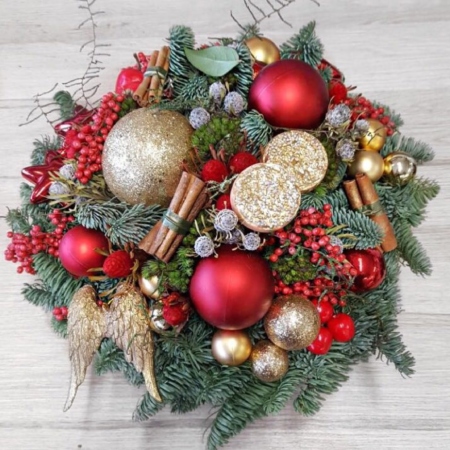 №7031 - Новогодняя композиция в кашпо - фото 777flowers