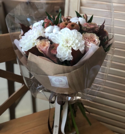 №1076 - Осенний букет с георгинами - фото 777flowers