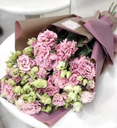 №1089 - Букет из розовой эустомы коллекции SoLucky - фото 777flowers