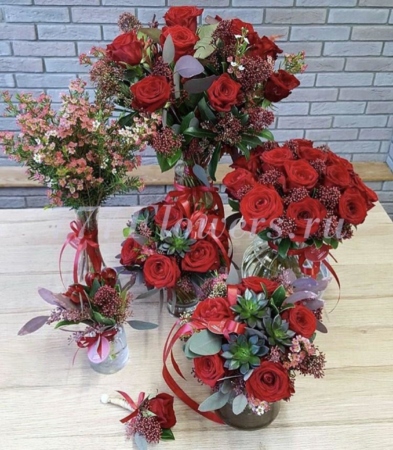 №11107 - Интерьерная настольная группа в стекле - фото 777flowers