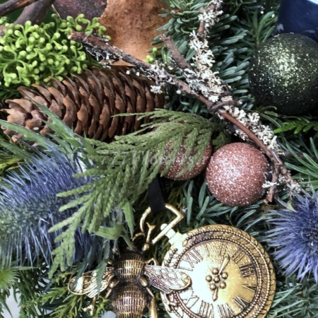 №7076 - Новогодняя настольная композиция со свечами - фото 777flowers