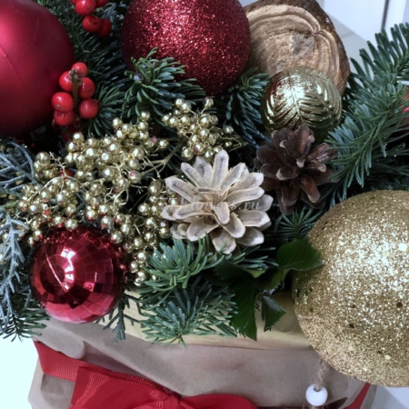 №5418 - Декоративный новогодний мешок серии FlowerBox - фото 777flowers