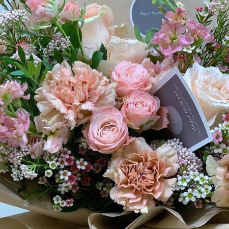 №9 - Букет в персиковом цвете коллекции Angel Number - фото 777flowers